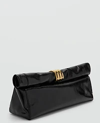 Mango Women's Metal Detail Leather Handbag