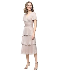 Sl Fashions Women's V-Neck Dress