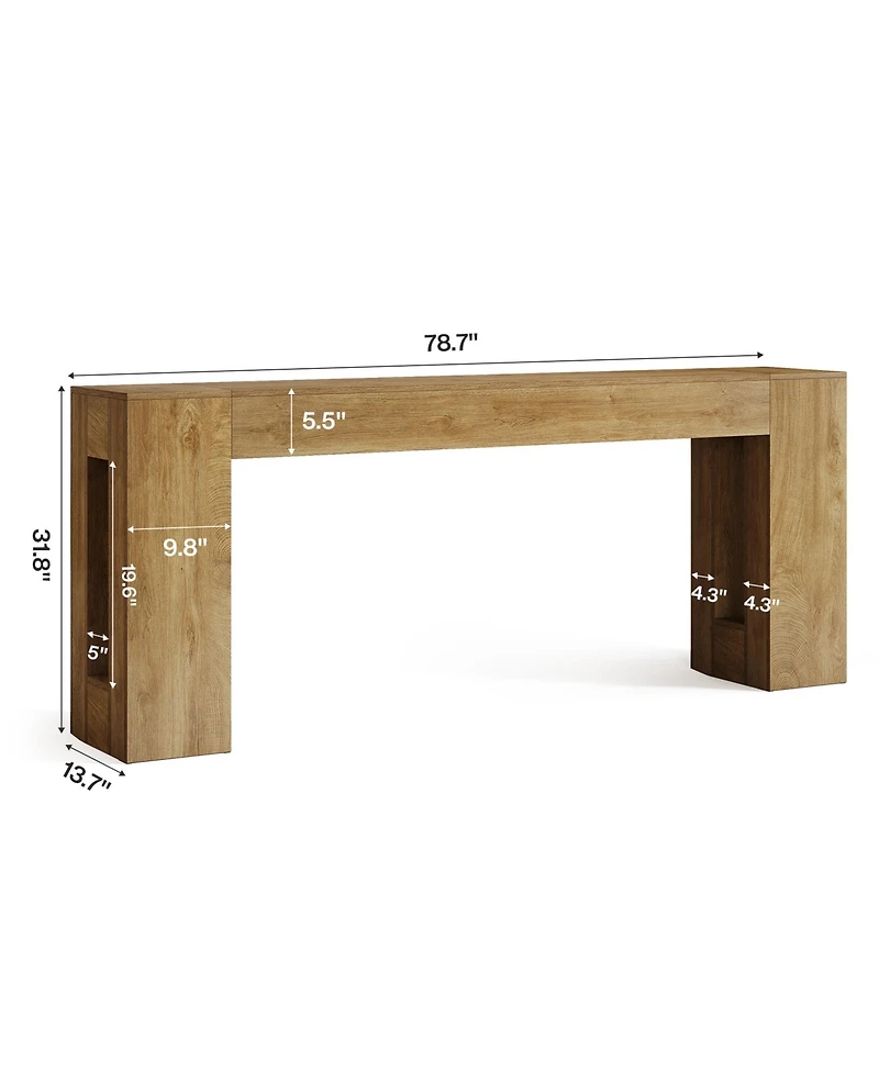 Tribesigns 79-Inch Extra Long Console Tables for Entryway, Farmhouse Narrow Sofa Table Behind Couch with Thick Legs, Wooden Entryway Accent Furniture