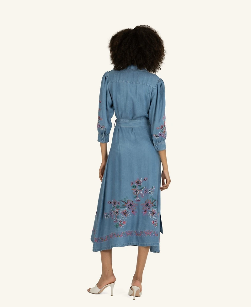 Super Natural by Secret Mission Women's Lynn Dress with Flower Embroidery