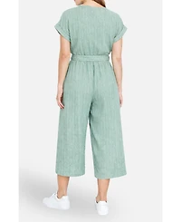 Yumi Women's V Neck Kimono Sleeve Jumpsuit