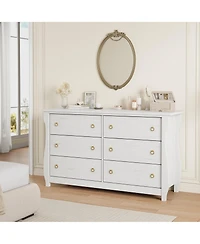homfan 7 Dresser for Bedroom, Wide Drawer with Storage Freestanding, Wooden Closet Chest Living Room, Entryway