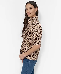 Dkny Jeans Petite Cotton Puff-Sleeve Button-Front Shirt