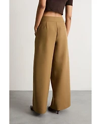 Warehouse Women's Premium Wide Leg Tailored Trousers