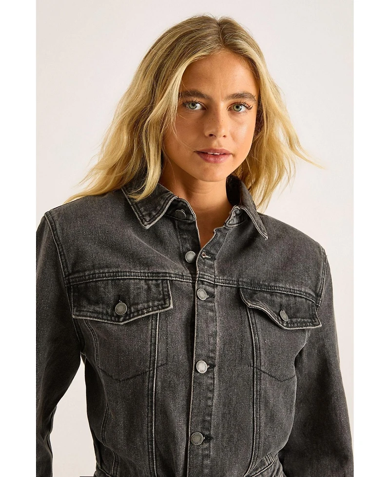 Nasty Gal Women's Denim Shoulder Pad Boilersuit