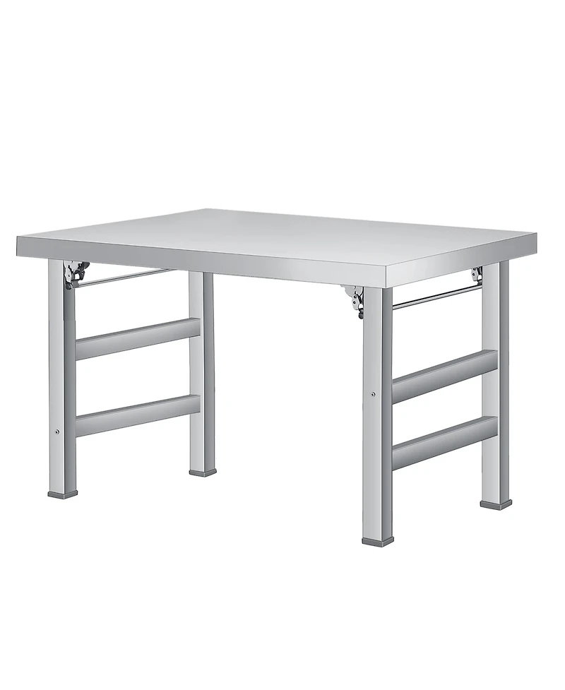 gaomon Stainless Steel Folding Table- Commercial Work Table for Home, Kitchen, Restaurant, Camping Outdoor 520 lbs Load Stainless Steel Workstation