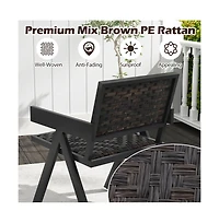 Boyel Living 3 Pieces Patio Pe Wicker Bistro Set with Quick-Drying Foam