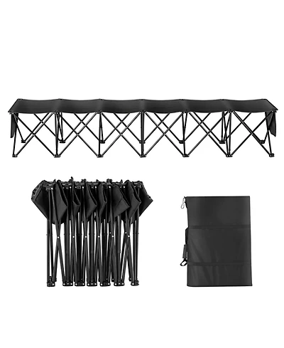 Yiortwo 6-Seat Portable Folding Sports Bench with Carry Bag, Outdoor Team Camping Chair
