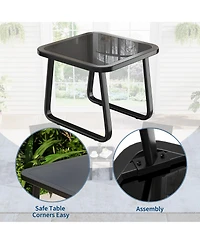 Gaomon Stylish Patio Bar Chair Set - 3-Piece Outdoor Bistro Furniture, Durable for Garden, Lawn, Yard, Balcony, Poolside, Backyard Black