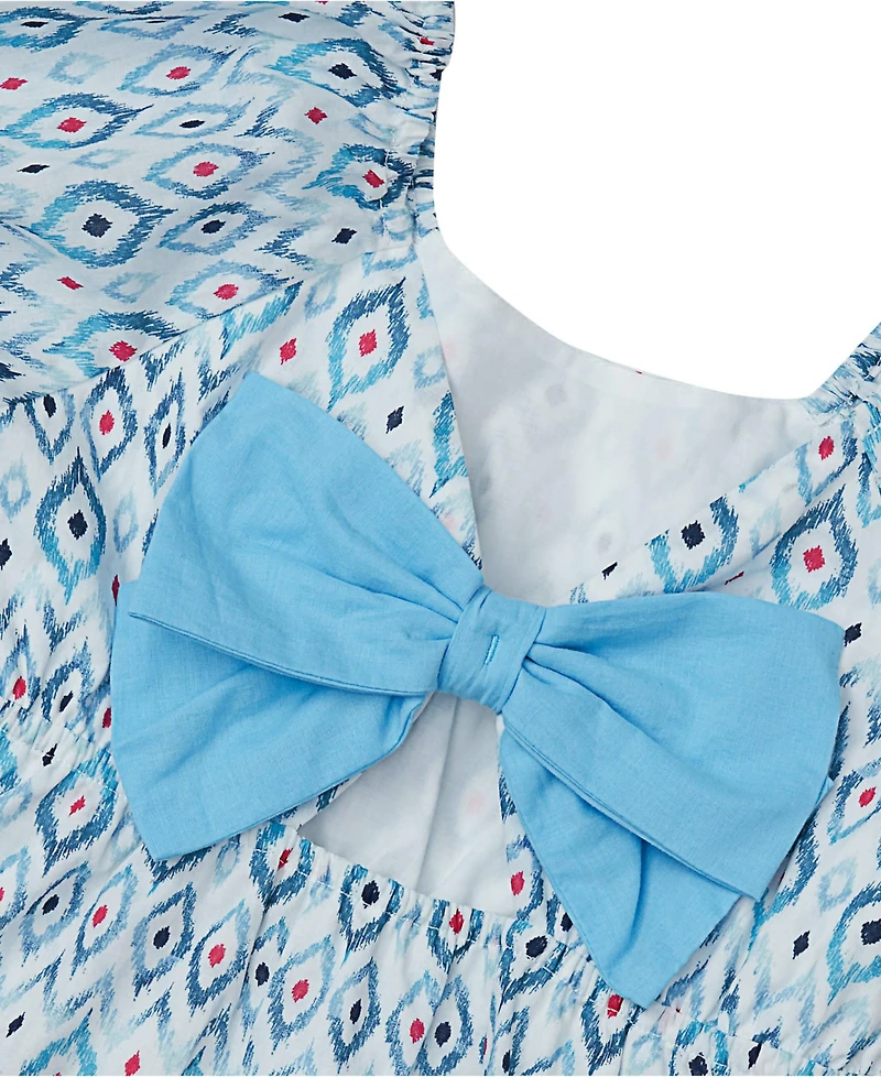 Lands' End Girls Short Sleeve Bow Dress