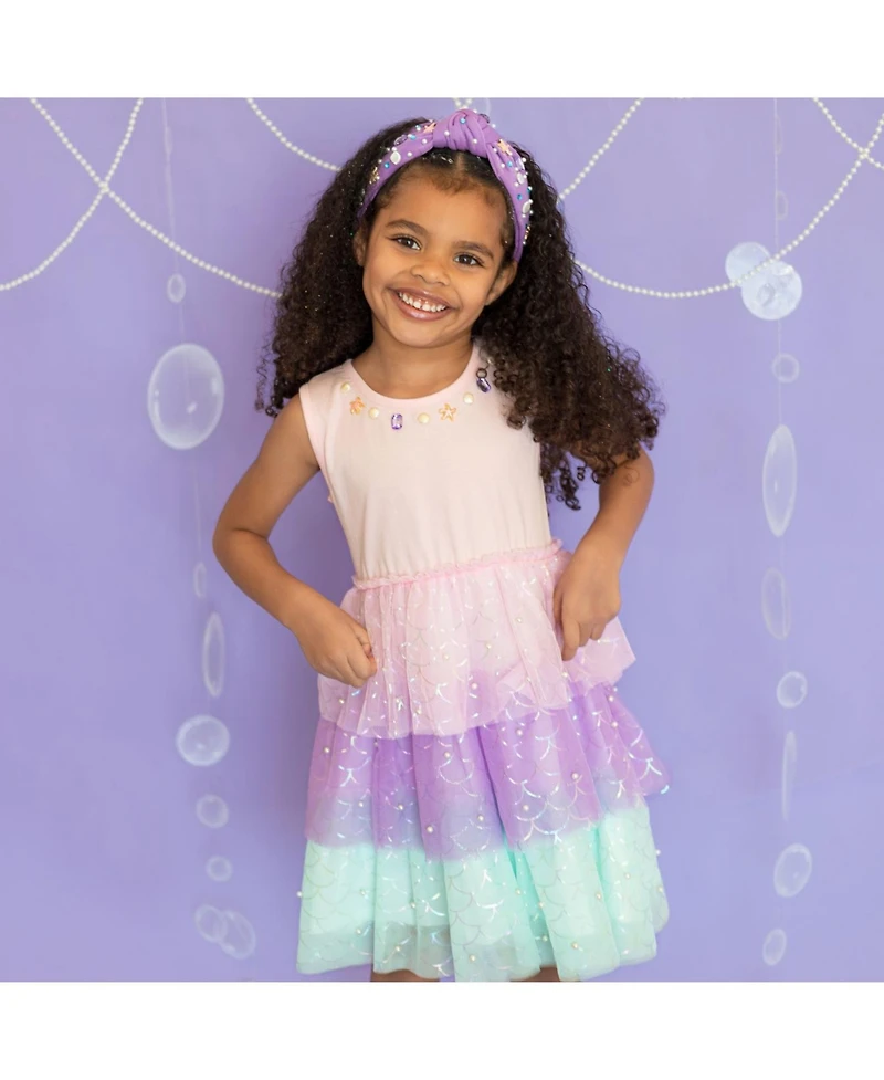 Sweet Wink Little Girls Mermaid Pearl Tank Tutu Dress