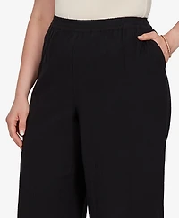 Ruby Rd. Plus Embroidered Gauze Relaxed Elastic Waist Pants
