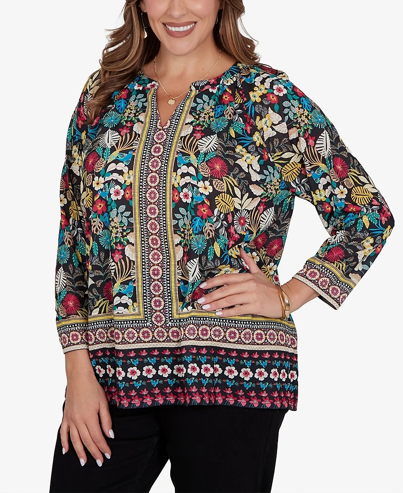 Ruby Rd. Plus Paradise Tropic Print Knit Top