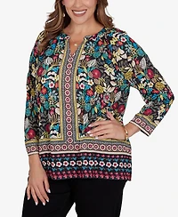 Ruby Rd. Plus Paradise Tropic Print Knit Top