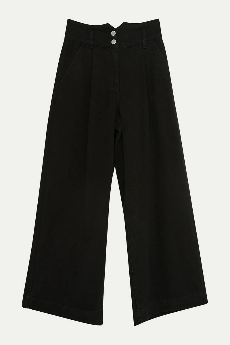 Karen Millen Women's Denim Wide Leg High Waisted Jeans