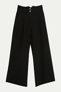Karen Millen Women's Denim Wide Leg High Waisted Jeans