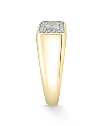 Macy's Men's Diamond (1/5 ct. t.w.) Dad Band Ring in 14k Gold Plated Sterling Silver