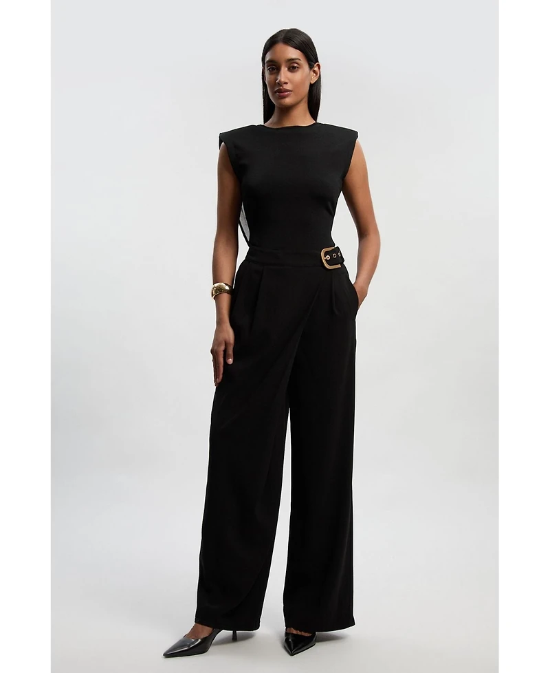 Karen Millen Women's Tailored Crepe Buckle Trousers