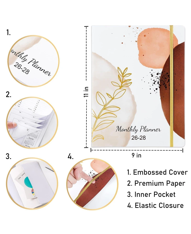 Gnuadz 2026-2028 Monthly Planner 24 Months Pocket Elastic Closure