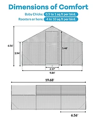 gaomon 19.68'L x 9.84'W x 6.56'H Walk in Chicken Coop, Poultry Cage for Outdoor Storage
