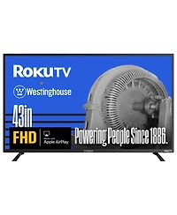 Westinghouse 43" Smart Edgeless Roku Tv, 1080p Fhd Flat Screen with Wi-Fi, Bluetooth, Mobile App, AirPlay, Alexa and Google