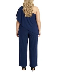 Ny Collection Plus Size Cape-Top Knit Jumpsuit