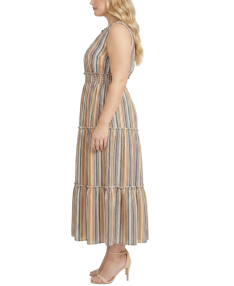 Ny Collection Plus Sleeveless Crinkled Maxi Dress