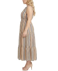 Ny Collection Plus Sleeveless Crinkled Maxi Dress