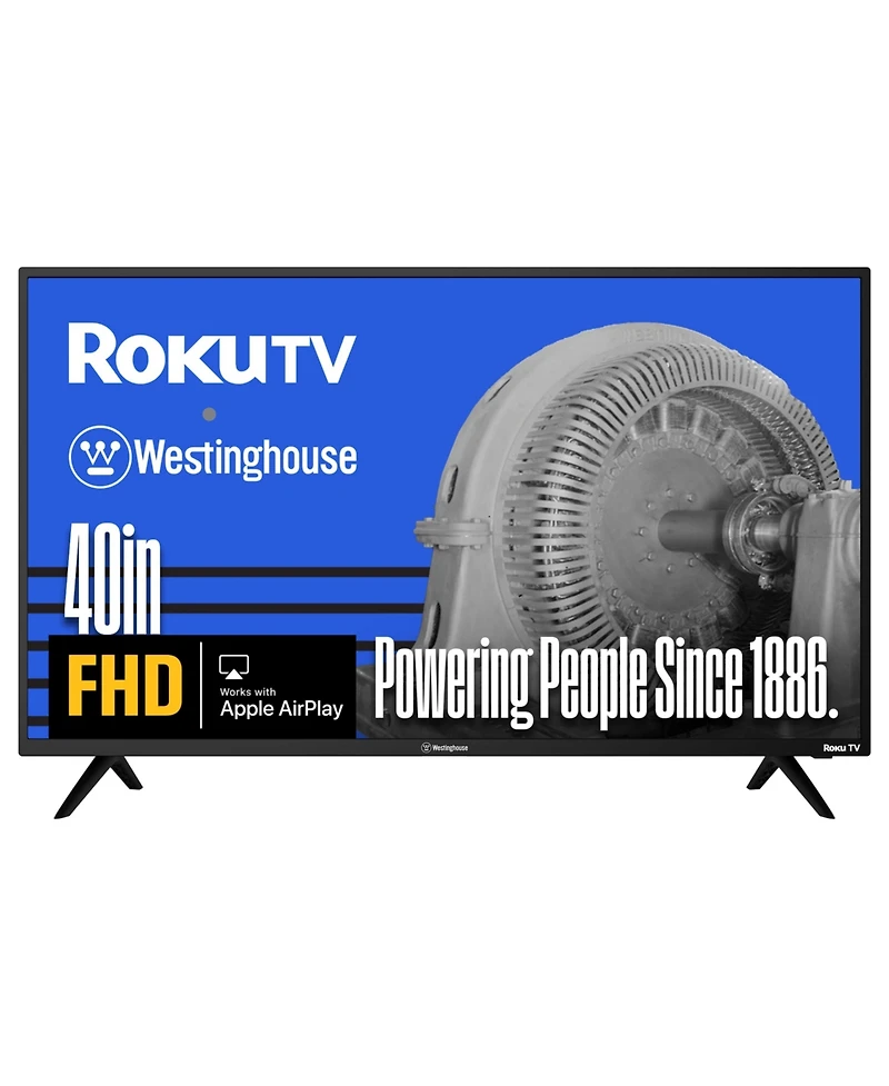Westinghouse 40" Roku Smart Tv – 1080p Full Hd Led with Wi-Fi, Flat Screen Compatible with Apple HomeKit, Alexa, Google Assistant