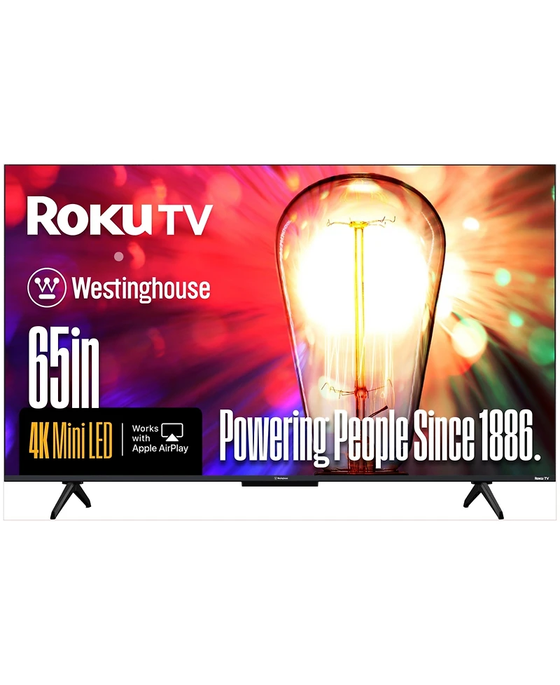 Westinghouse 65" Mini-led 4K Uhd Roku Tv w/ Qled, Dolby Vision, Apple HomeKit & AirPlay 2