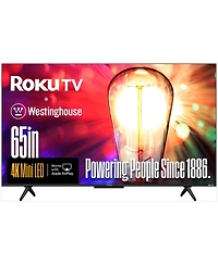 Westinghouse 65" Mini-led 4K Uhd Roku Tv w/ Qled, Dolby Vision, Apple HomeKit & AirPlay 2