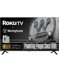 Westinghouse 43" Roku Smart Tv, Fhd Qled, Dolby Digital+, Wi-Fi, Bluetooth, AirPlay, Alexa & Google Assistant Compatible