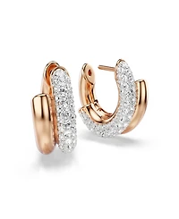 Swarovski Rose Gold-Tone Plated Gleaming Tubular Huggie Earrings