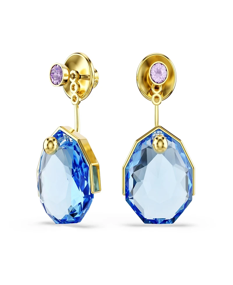 Swarovski Gold-Tone Plated Ice Blue Gema Earrings