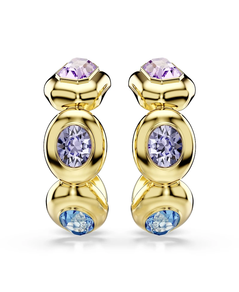 Swarovski Gold-Tone Plated Brass Hoop Earrings