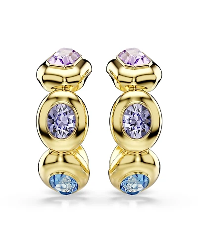 Swarovski Gold-Tone Plated Brass Hoop Earrings