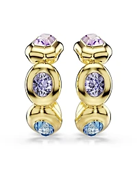 Swarovski Gold-Tone Plated Brass Hoop Earrings