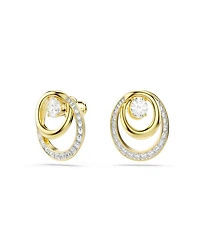 Swarovski Gold-Tone Plated Glittering Pave Stud Earrings