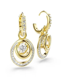 Swarovski Gold-Tone Plated Mini Pave Hoop Earrings