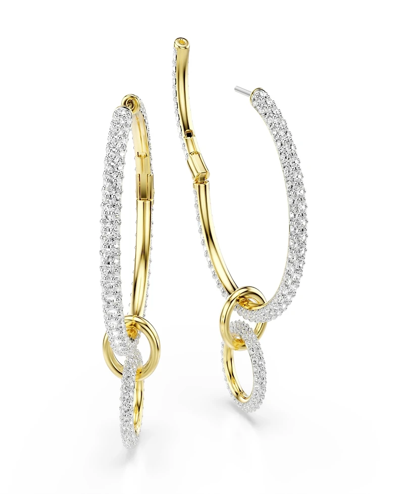 Swarovski Gold-Tone Plated Interconnected Hoop Earrings