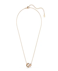 Swarovski Rose Gold-Tone Two Interlinked Tubular Ring Necklace