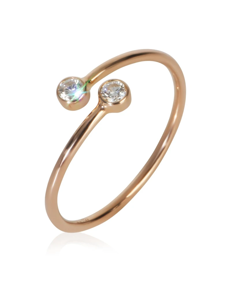 Pre-Owned Tiffany & Co Rose Gold Diamond Elsa Peretti Hoop Ring