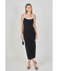 endless rose Women's Cross Back Knit Midi Dress