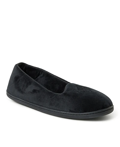 Dearfoams Womens Rebecca Microfiber Velour Closed Back House Slipper
