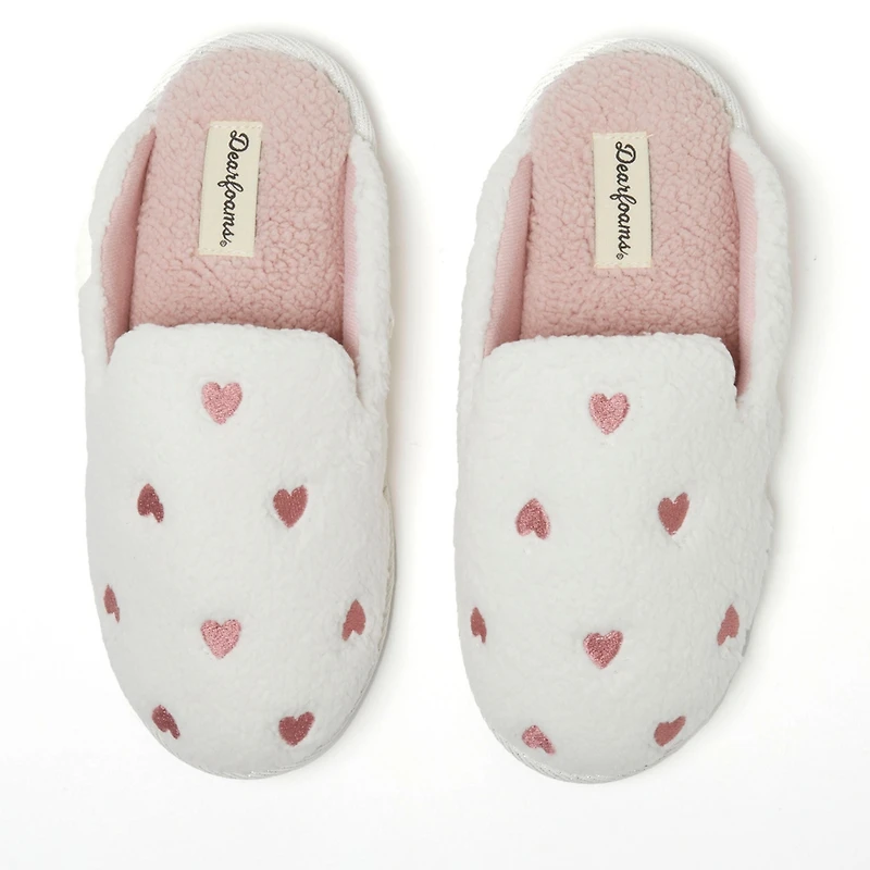 Dearfoams Women's Teddy Heart Scuff