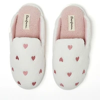 Dearfoams Women's Teddy Heart Scuff