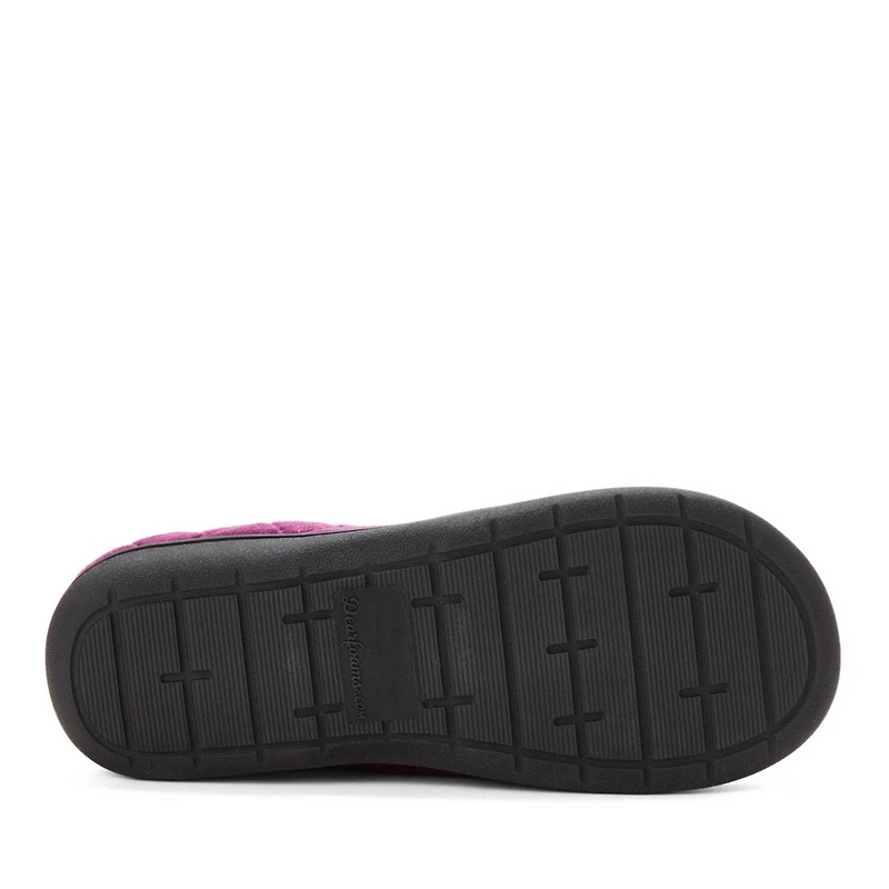Dearfoams Women's Darcy Velour Clog With Quilted Cuff Slippers