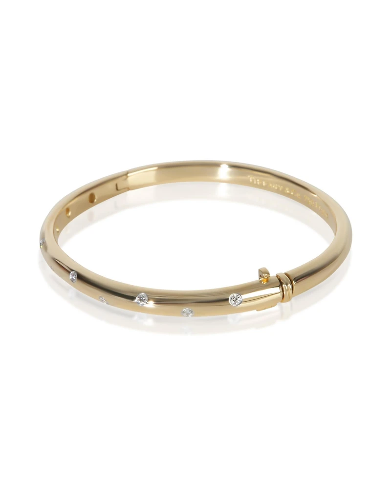 Pre-Owned Tiffany and Co Yellow Gold and Platinum Diamond Etoile Bracelet