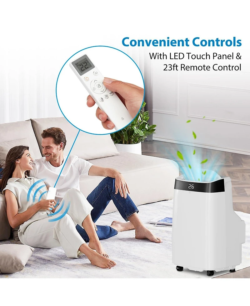 Xo 10,000 Btu Portable Ac, Cooling, Dehumidifier and Fan for Rooms up to 450 Sq. Ft., Quiet Sleep Setting