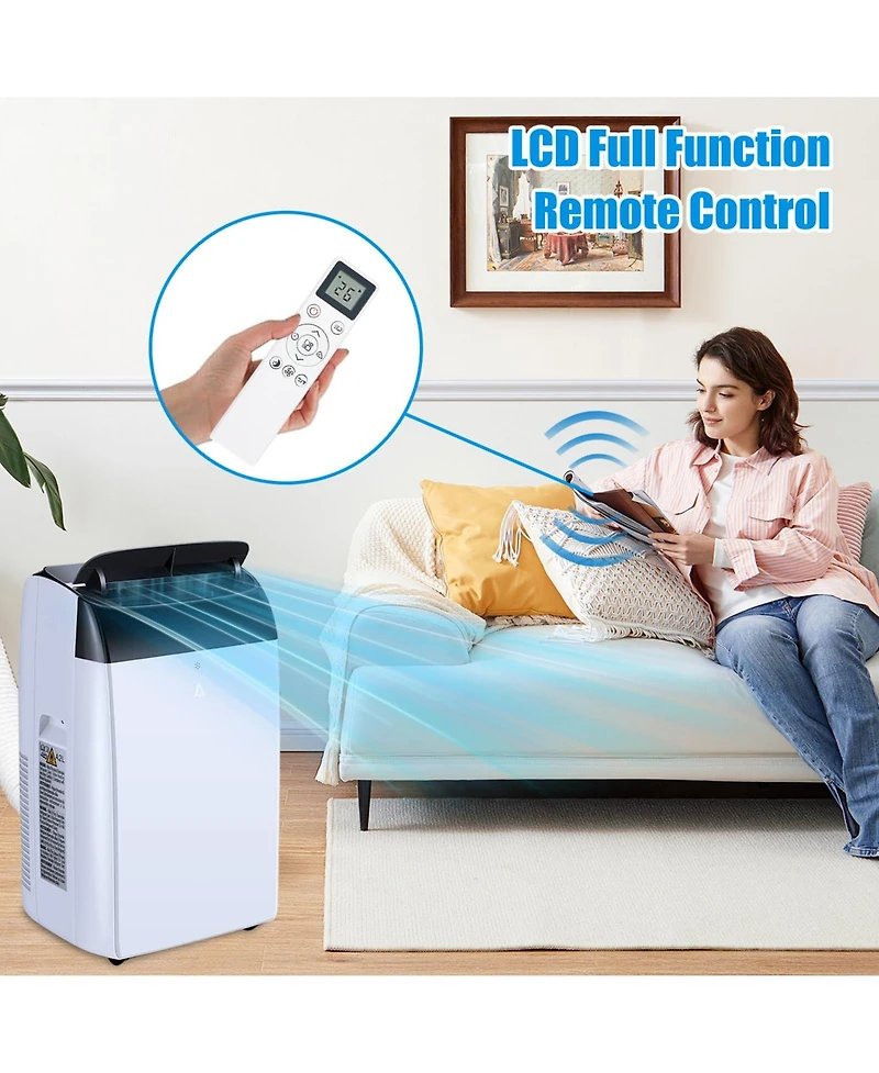 Xo 14,000 Btu Portable Ac for Rooms up to 750 Sq. Ft. with Cooling, Fan, Dehumidifier, Auto Swing, Sleep Mode, 3-Speed Fan